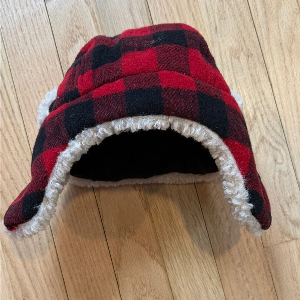 Plaid Red and Black Kids Cozy Winter Hat